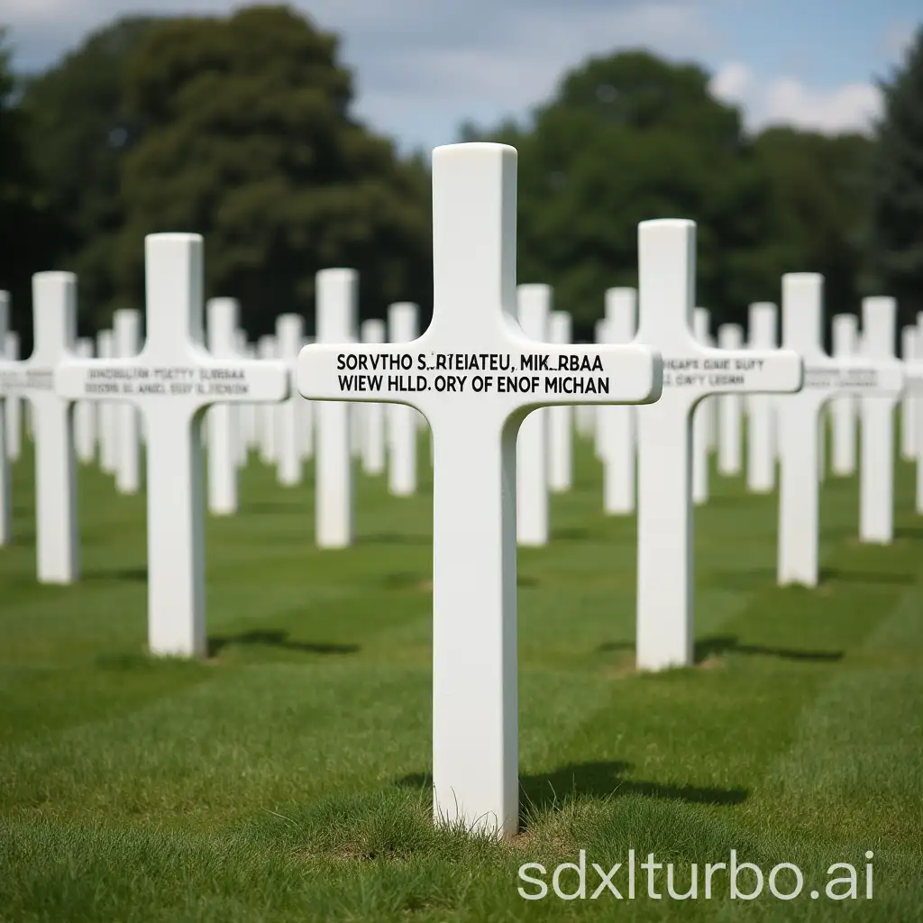 War-Cemetery-with-White-Crosses-and-Surnames