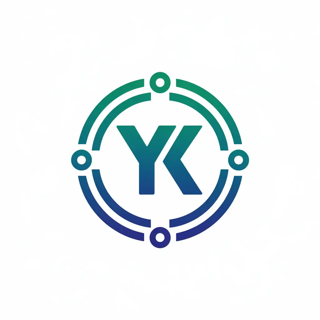 LOGO Design for YK Vector Circle Logo for Technology Industry