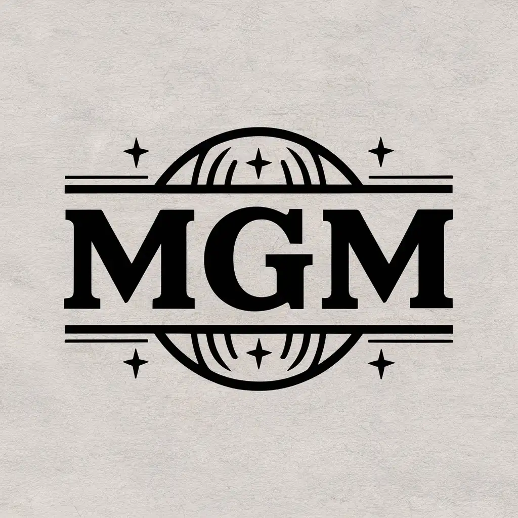 a vector logo design,with the text "MGM", main symbol:MGM,Moderate,clear background