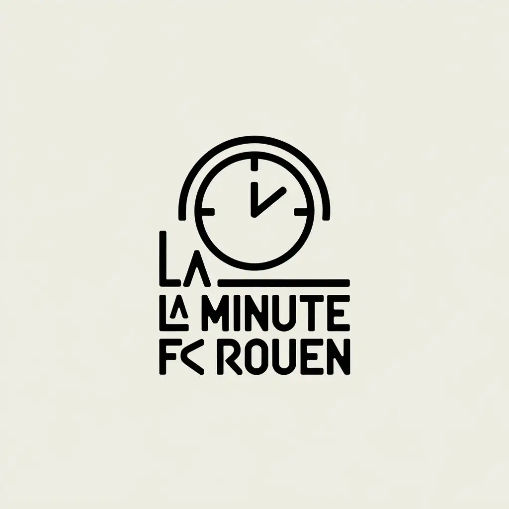 LOGO Design For La Minute FC Rouen Minimalistic Clock Symbol on Clear Background