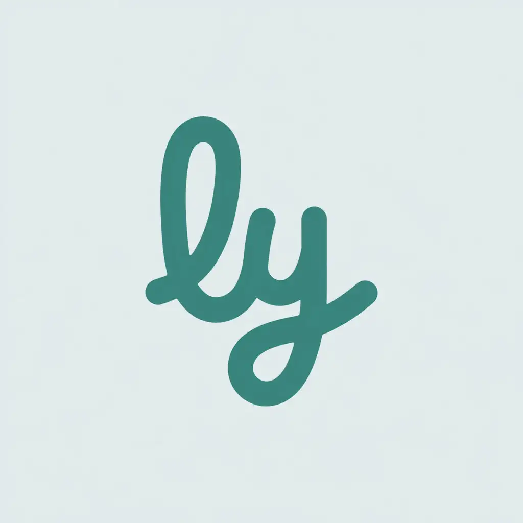 a vector logo design,with the text "LY", main symbol:Flat design, frilly style, logo for consulting company, color is 50% light cyan, background color is white,Minimalistic,be used in invest industry,clear background