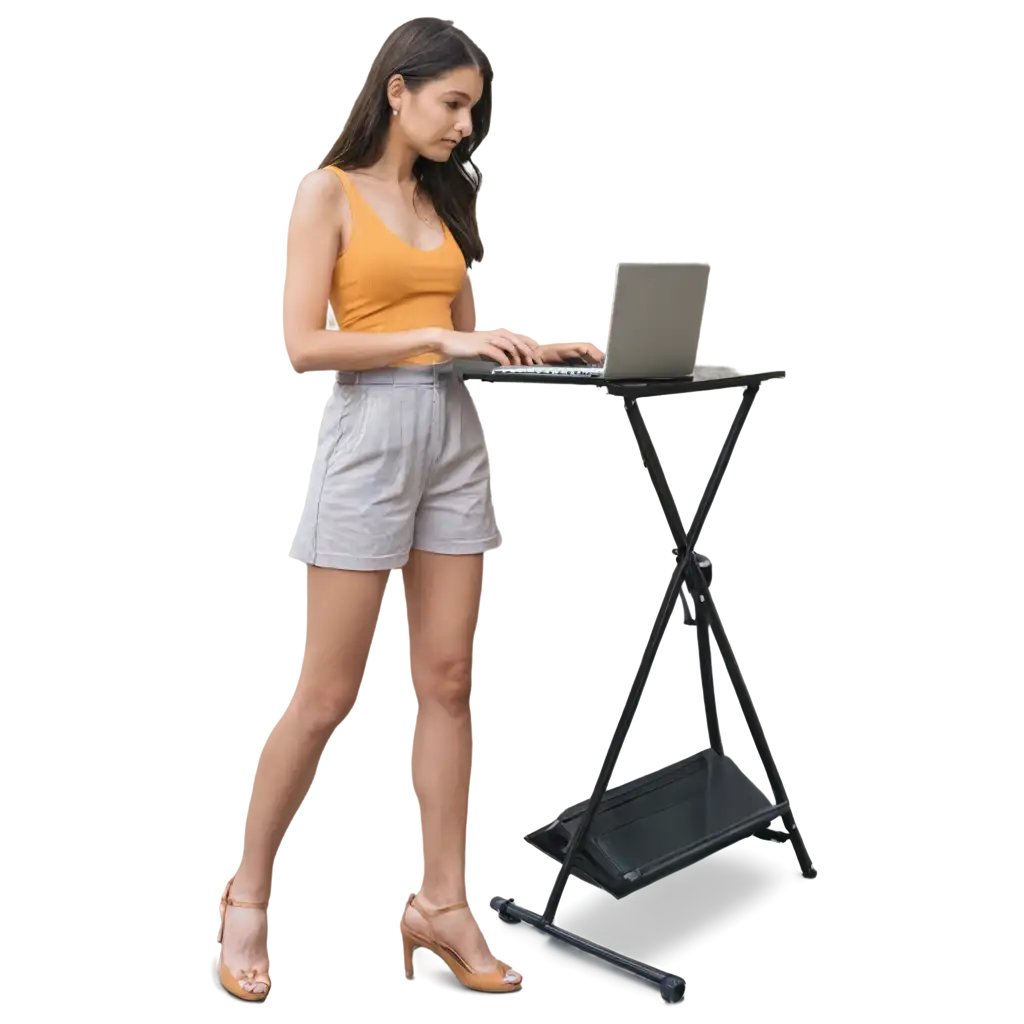 Girl-Picking-Up-Laptop-Stand-PNG-Image-for-Dynamic-Digital-Visuals