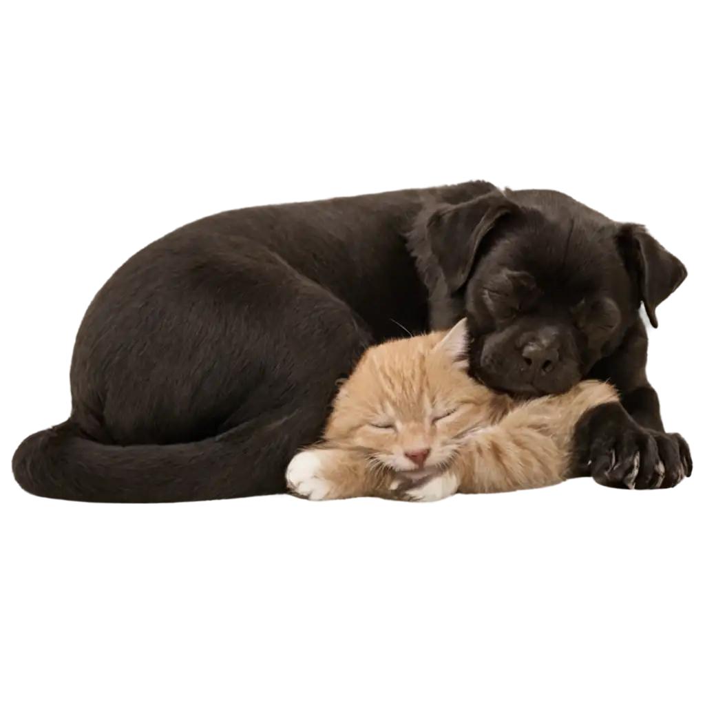 Adorable-Dog-and-Cat-Sleeping-Together-HighQuality-PNG-Image-for-Every-Need