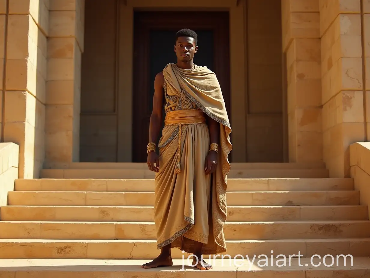 Young-Man-in-Regal-Pose-on-Pharaohs-Palace-Steps