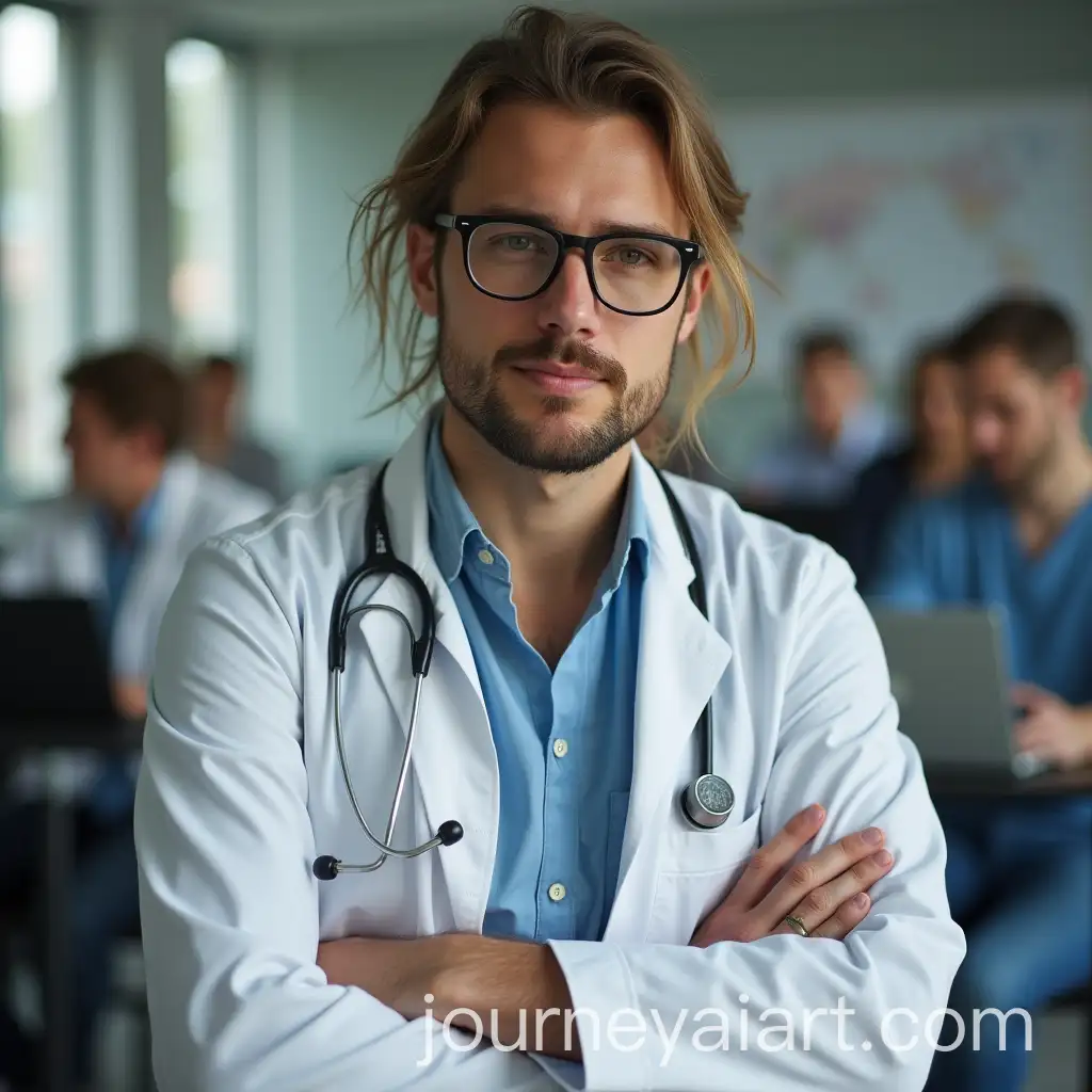 Frustrated-Veterinary-Medicine-Student-in-Classroom-Setting