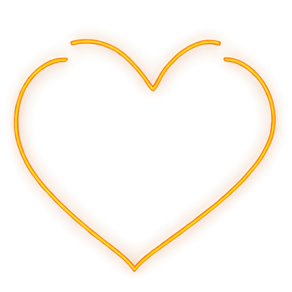 Create a perfect heart in neon orange