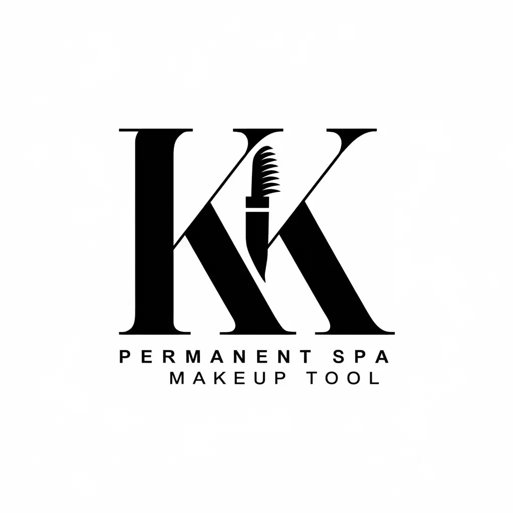 LOGO Design for Beauty Spa KK with Permanent Eyebrow Makeup Icon