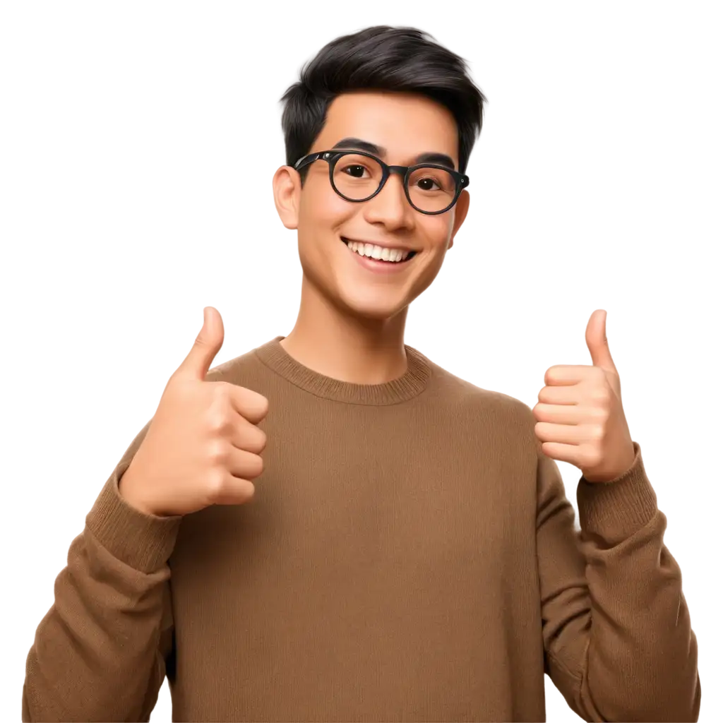 PNG-Illustration-of-35YearOld-Indonesian-Man-with-Glasses-Giving-a-ThumbsUp-Gesture-of-Love