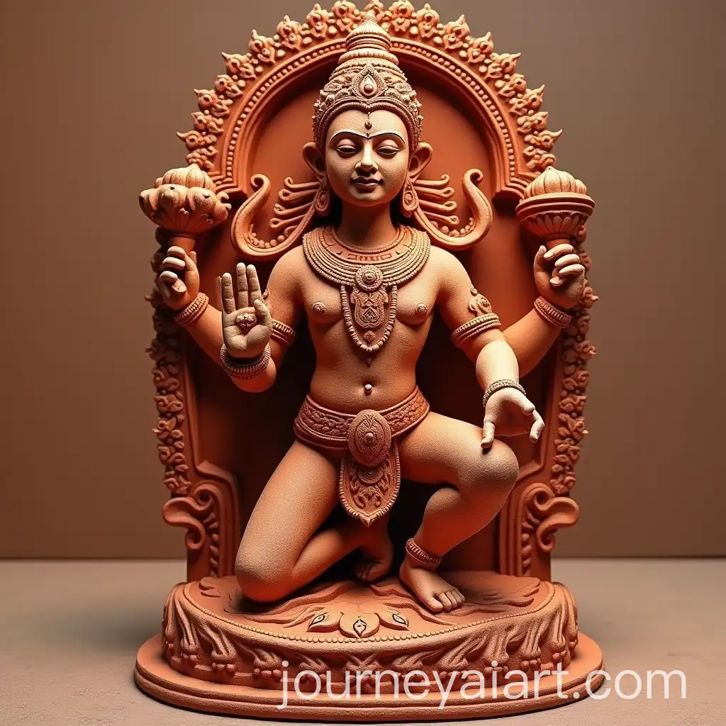 Vishnu-God-Sculpture-in-Red-Sandstone-Effect