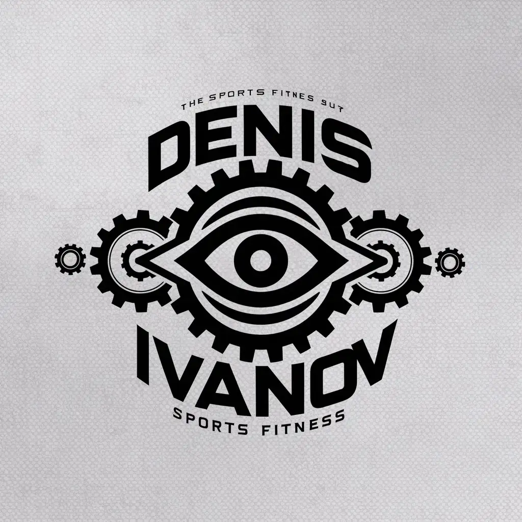 a logo design,with the text "Denis Ivanov", main symbol:eye on the machine,complex,be used in Sports Fitness industry,clear background