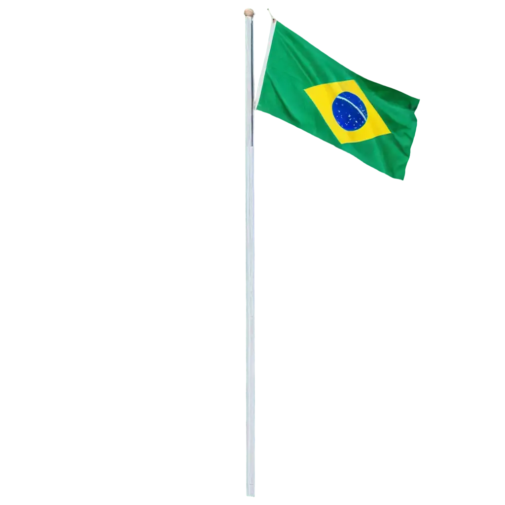 Brazilian flag swinging on a white mast