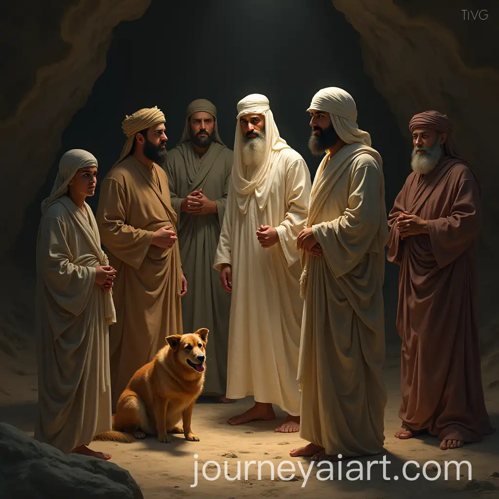 Young-Believers-in-a-Cave-Radiating-Light-and-Faith