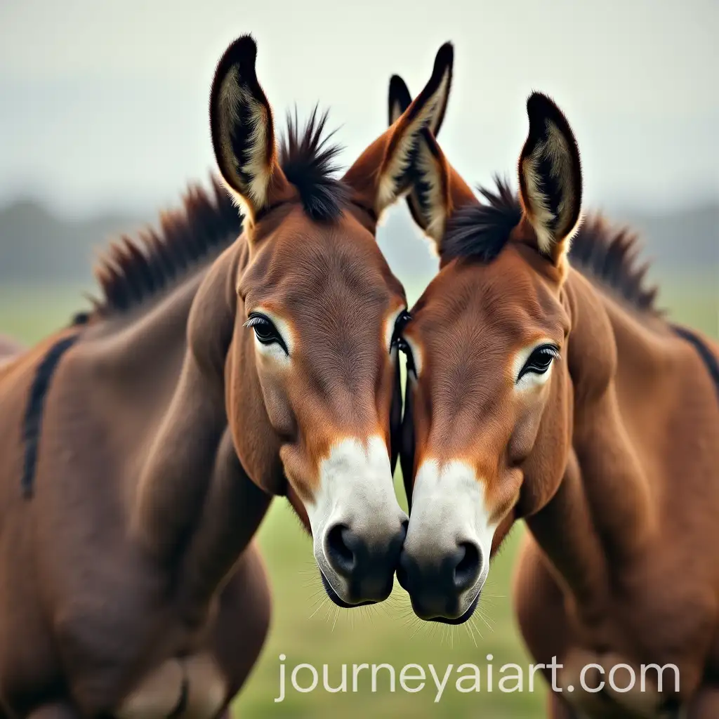 A-Peaceful-Pasture-with-a-Donkey-and-a-Horse