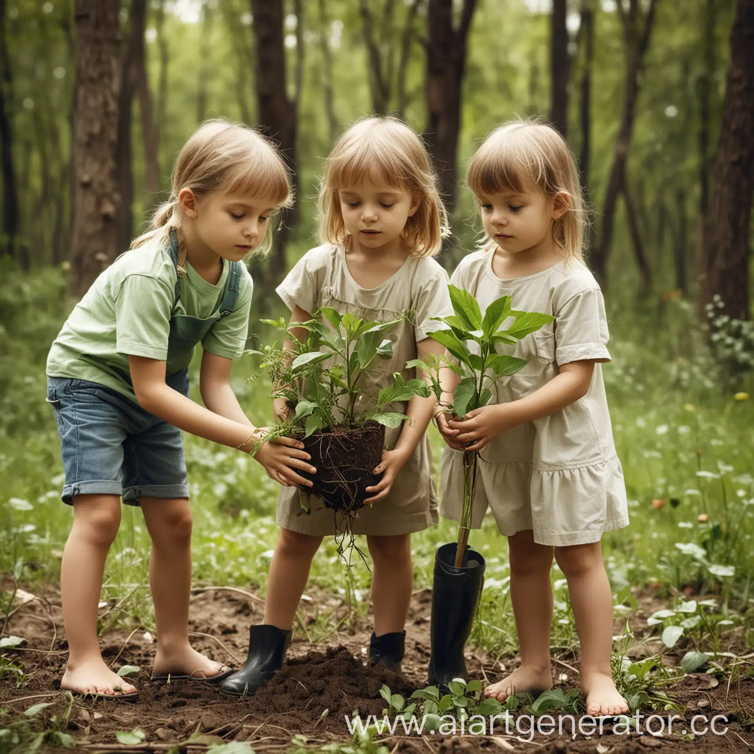 Children-Helping-Ecology-Real-Photo