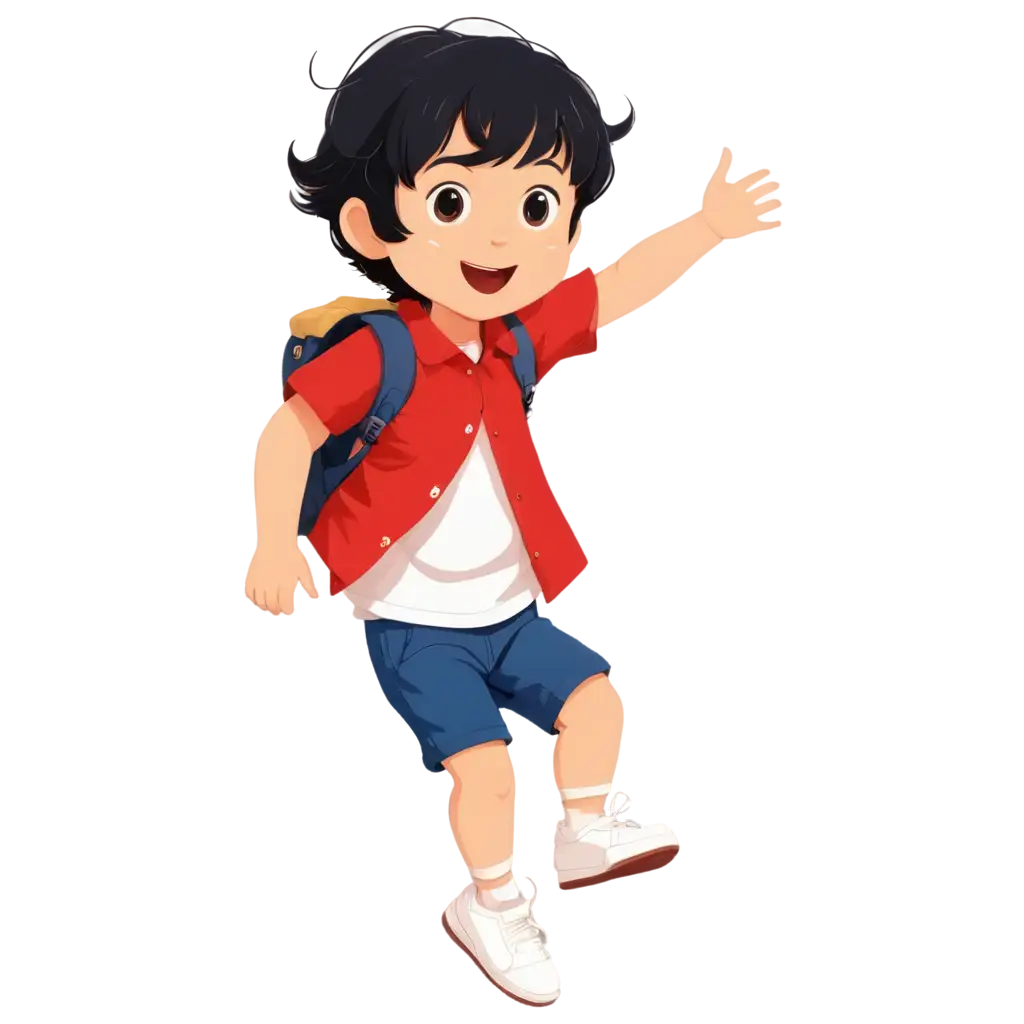 Animated-PNG-Baby-in-Red-Shirt-Dancing-at-Catholic-School-Gate