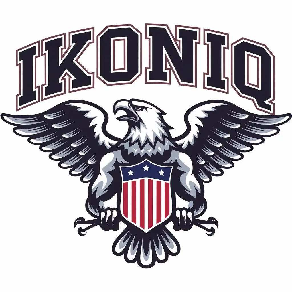 LOGO Design For IKONIQ Screaming Eagle with American Shield in Vector Style