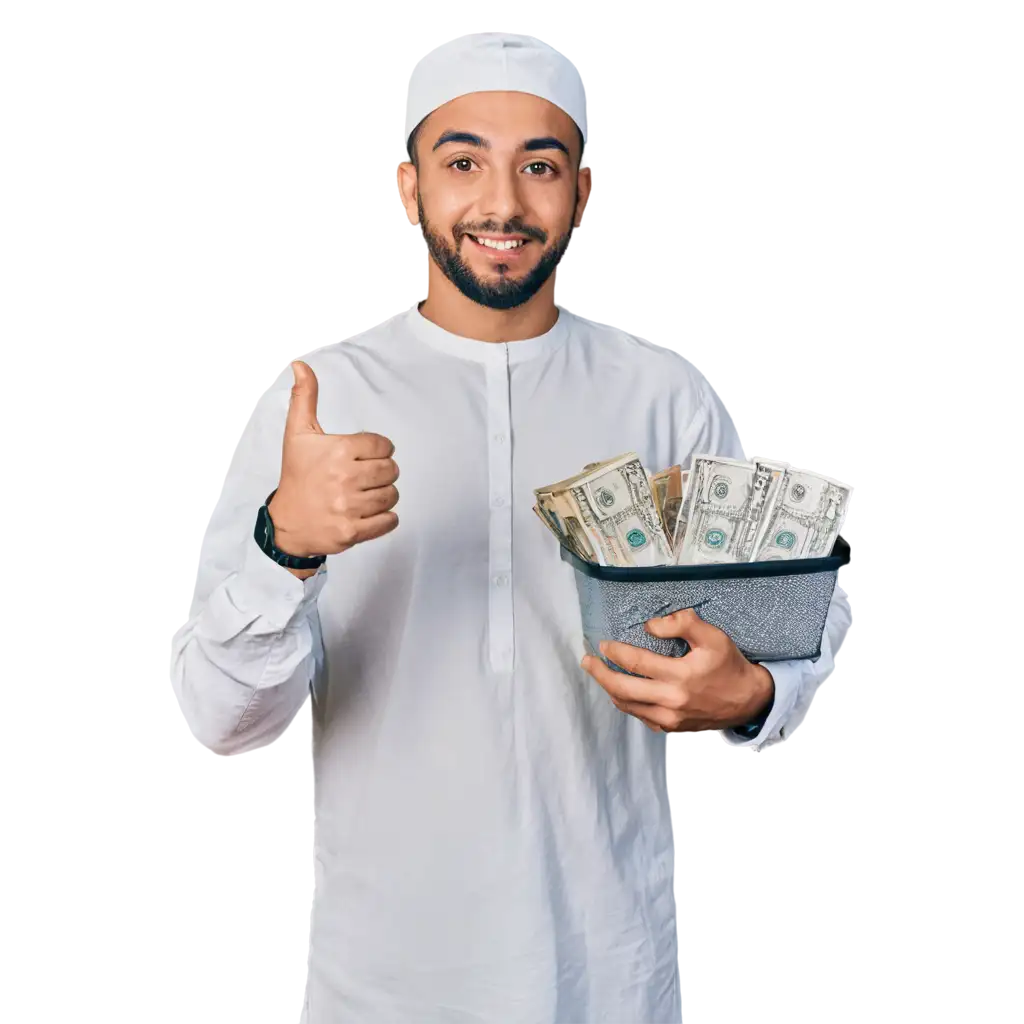 Arabic-Man-in-White-Dress-Holding-Money-PNG-HighQuality-Image-for-Diverse-Applications