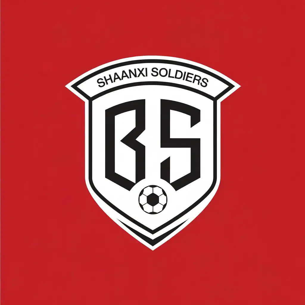 LOGO Design for Shaanxi Soldiers Shield Shape Soccer Club Logo with Bing Ma Yong and Ball Theme