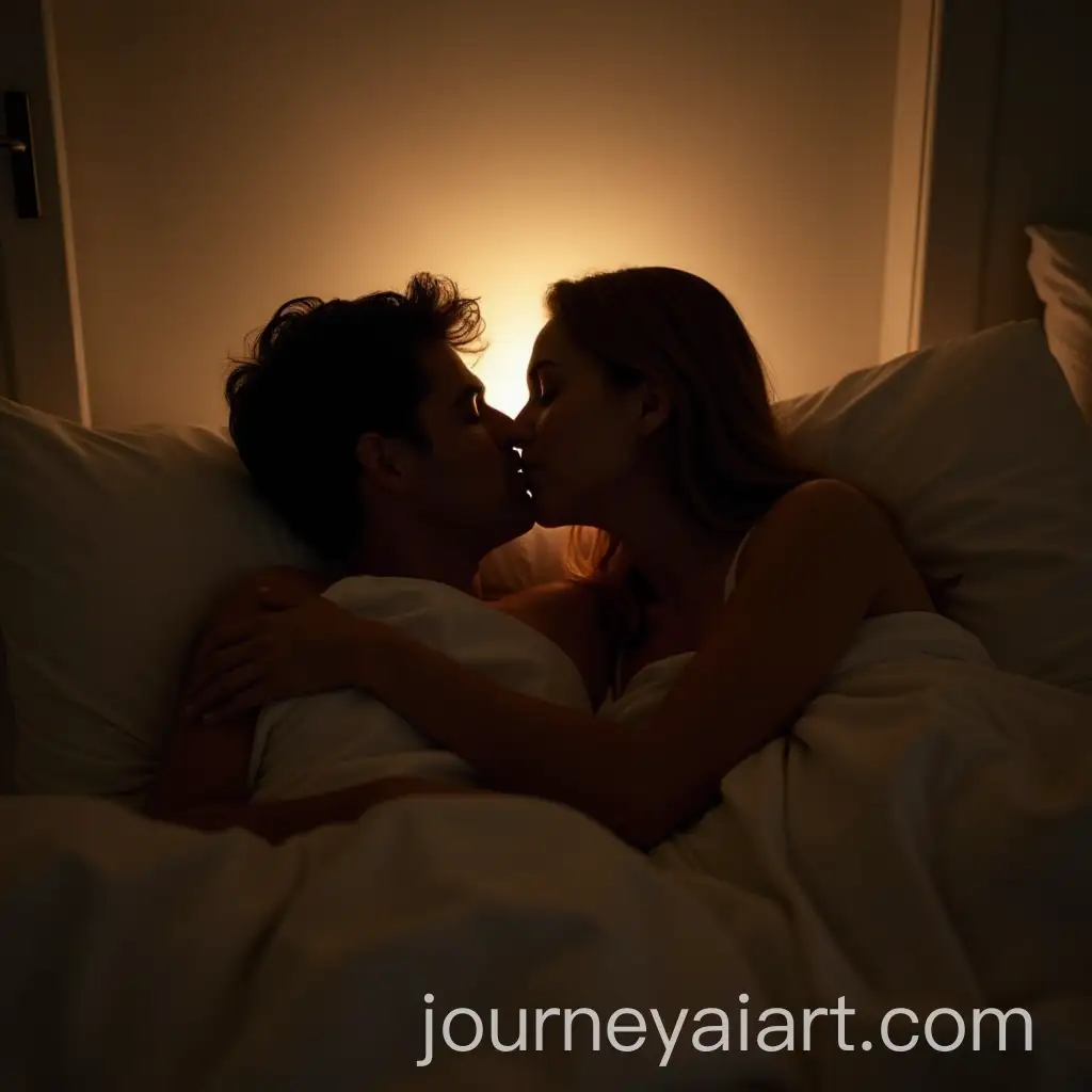 Silhouette-of-CoupleAI-Image-Prompt-Expansion-Lying-on-White-Sheets-in-Soft-Intimate-Light