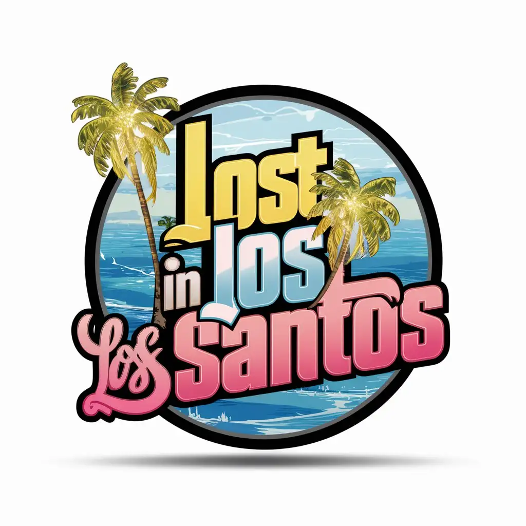 LOGO Design for Lost In Los Santos Realistic 3D Circle with Graffiti GTA Font