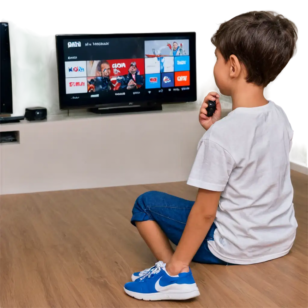 Boy-Watching-TV-PNG-Image-HighQuality-Digital-Artwork-for-Versatile-Uses