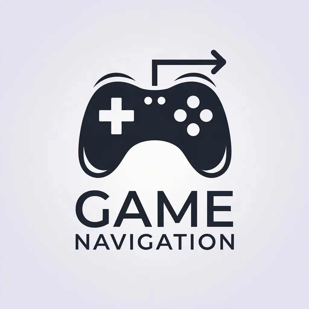 LOGO Design for Game Navigation Minimalistic Vector with GAME Symbol for Internet Industry