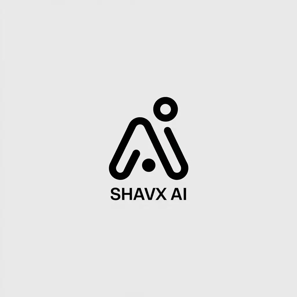 LOGO Design for Shavx AI Minimalistic Vector Design with AI Symbol and Clear Background