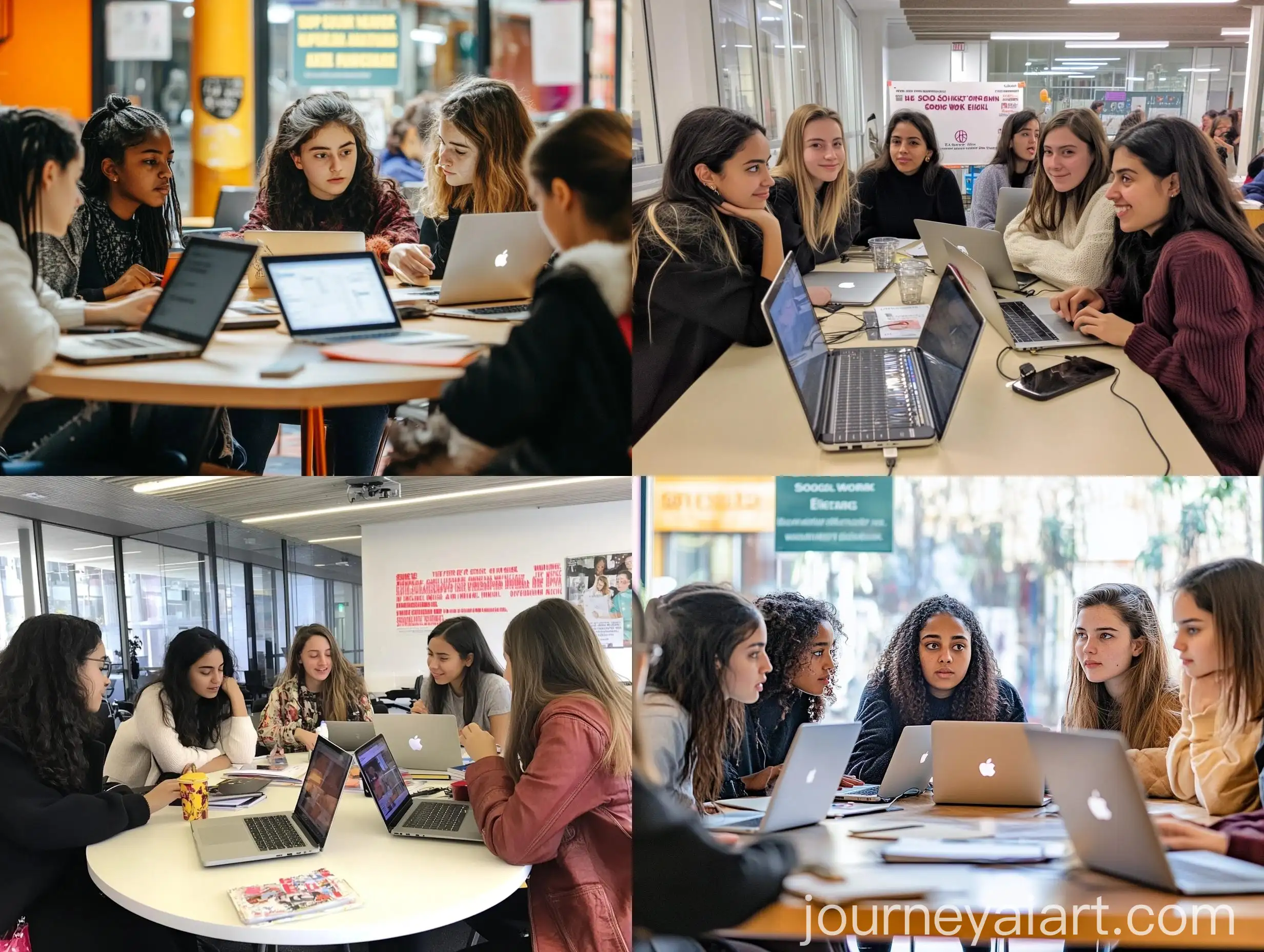 University-Girls-Working-on-Social-Work-Ethics-with-Laptops