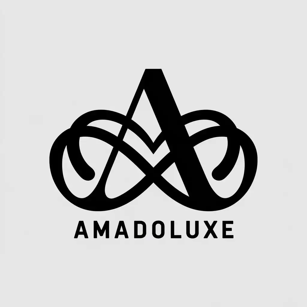 a vector logo design,with the text "amadoluxe", main symbol:iwantsomethingfancy similar to gucci logo. iwantamadowitha heart intertwined intothewords.,complex,be used in Retail industry,clear background