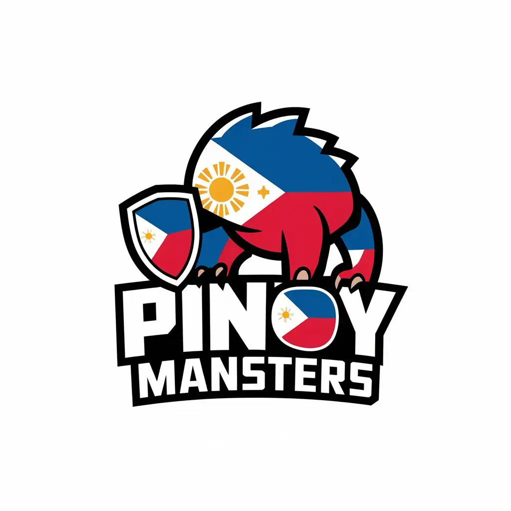 LOGO Design for Pinoy Mansters Clash of Clans Monster with Philippines Flag Theme for Entertainment Industry