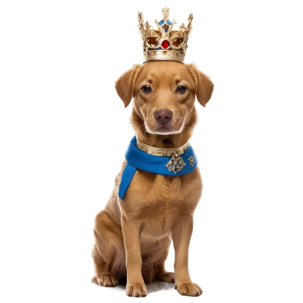 PNG-Image-Regal-Dog-with-Crown-and-Sword-Majestic-Full-Body-Portrait