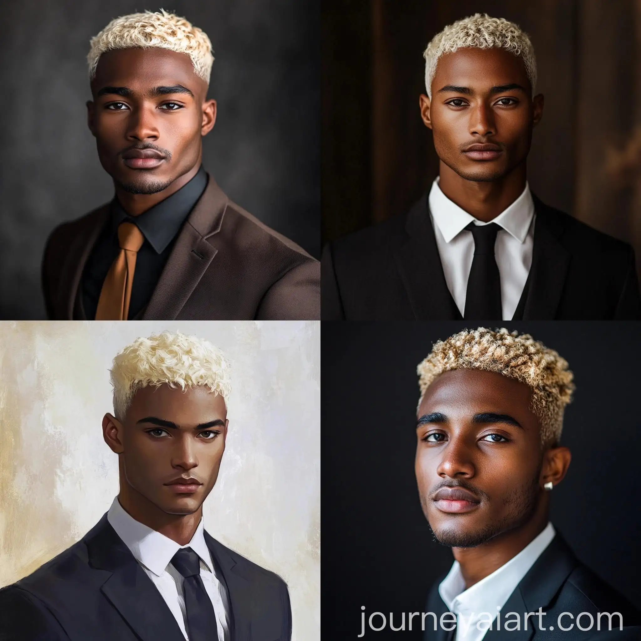 Blond-Thin-Black-Man-in-a-Suit-with-Short-Hair-and-a-Fringe