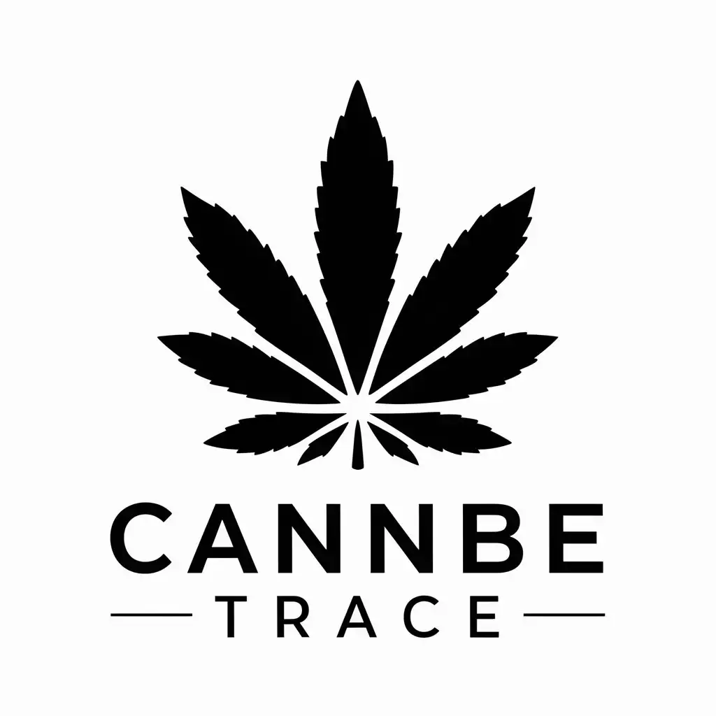 LOGO Design for CANNBE TRACE Minimalistic Vector Design with Cannabis Leaf Symbol