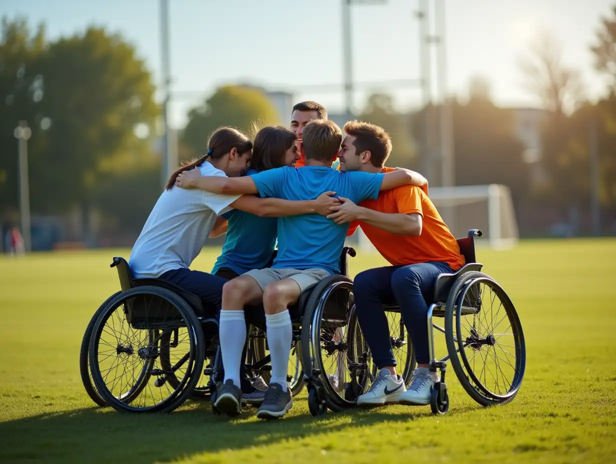 Group-of-Disabled-and-NonDisabled-People-Hugging-on-a-Soccer-Field