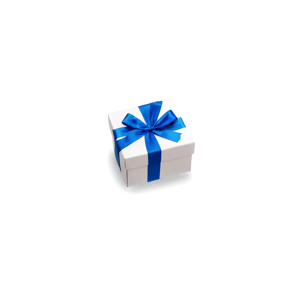 New-Years-Gift-Box-PNG-with-White-Color-and-Blue-Ribbons-for-Festive-Designs