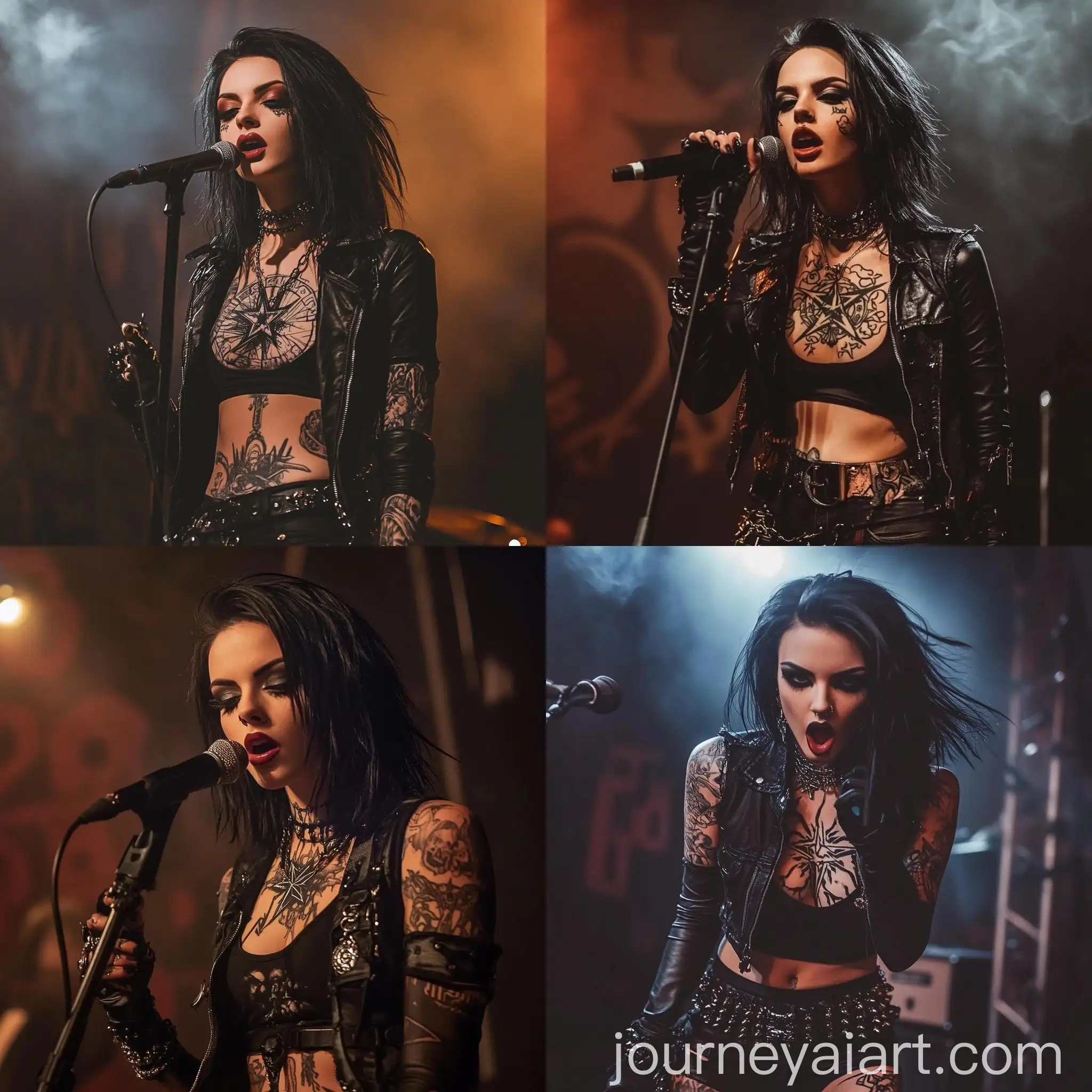 Gothic-Punk-Male-Crossdresser-Singing-on-Metal-Stage