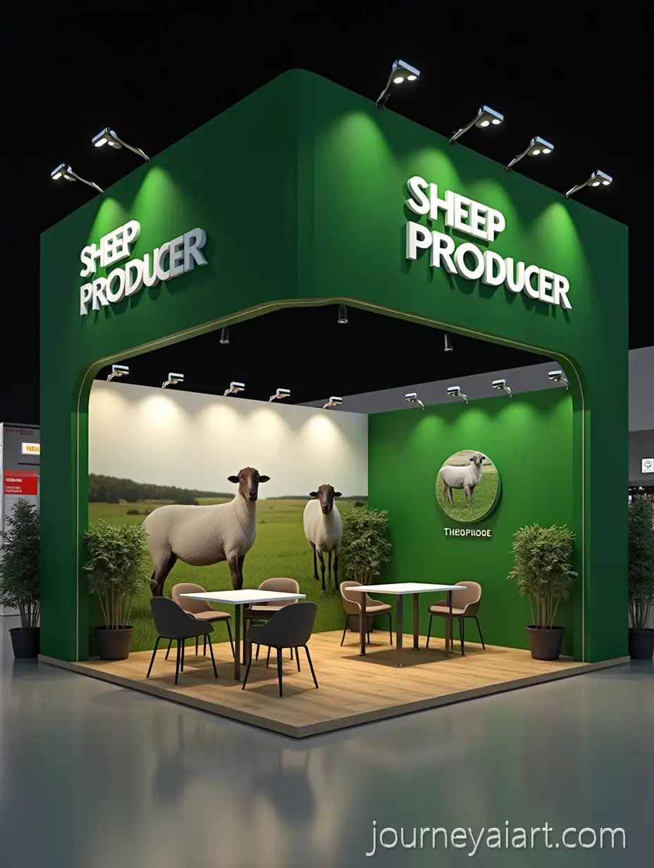 Exhibition-Booth-Design-for-Sheep-Producer-Company-with-Lightboxes-and-Information-Tables