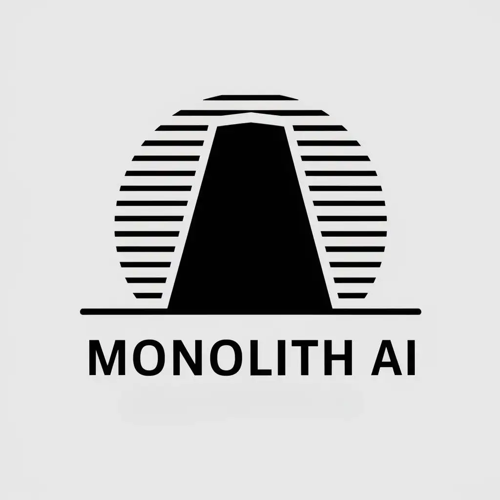 a vector logo design,with the text "Monolith AI", main symbol:black monolith in 2001 a space odyssey,Moderate,be used in Internet industry,clear background