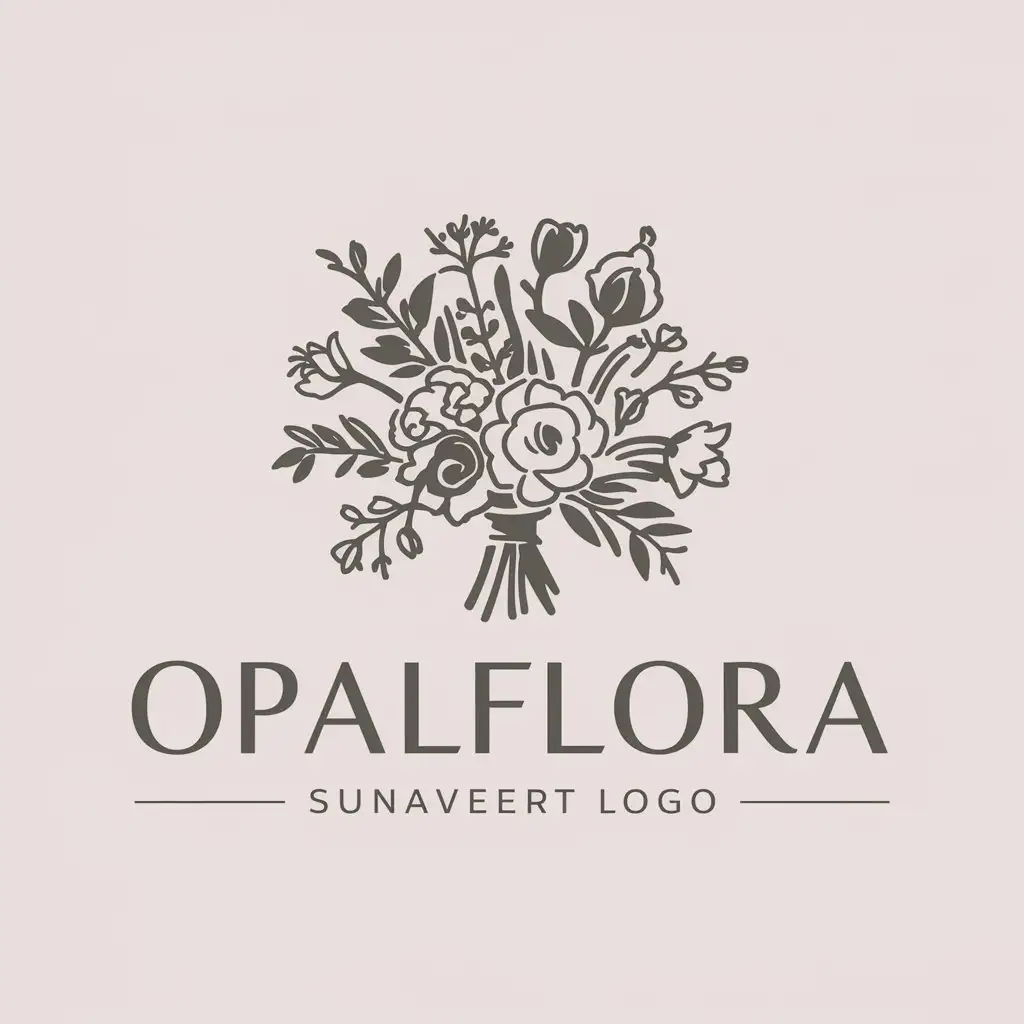 LOGO-Design-For-Opalflora-Elegant-Bouquet-Symbol-on-a-Clear-Background