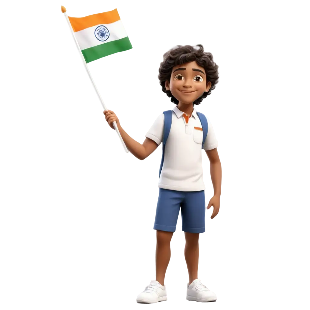 HighQuality-PNG-Image-3YearOld-Boy-from-Kerala-Raising-Indian-Flag-Amidst-Tropical-Foliage