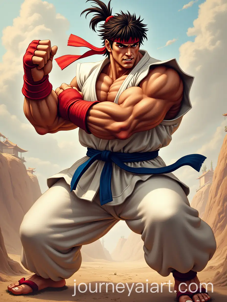 Ryu-from-Street-Fighter-in-Dynamic-Action-Pose