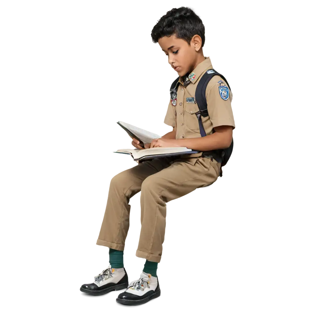 10YearOld-Scout-Boy-Reading-Quran-in-Masjid-PNG-Image-HighQuality-Visual-for-Diverse-Uses