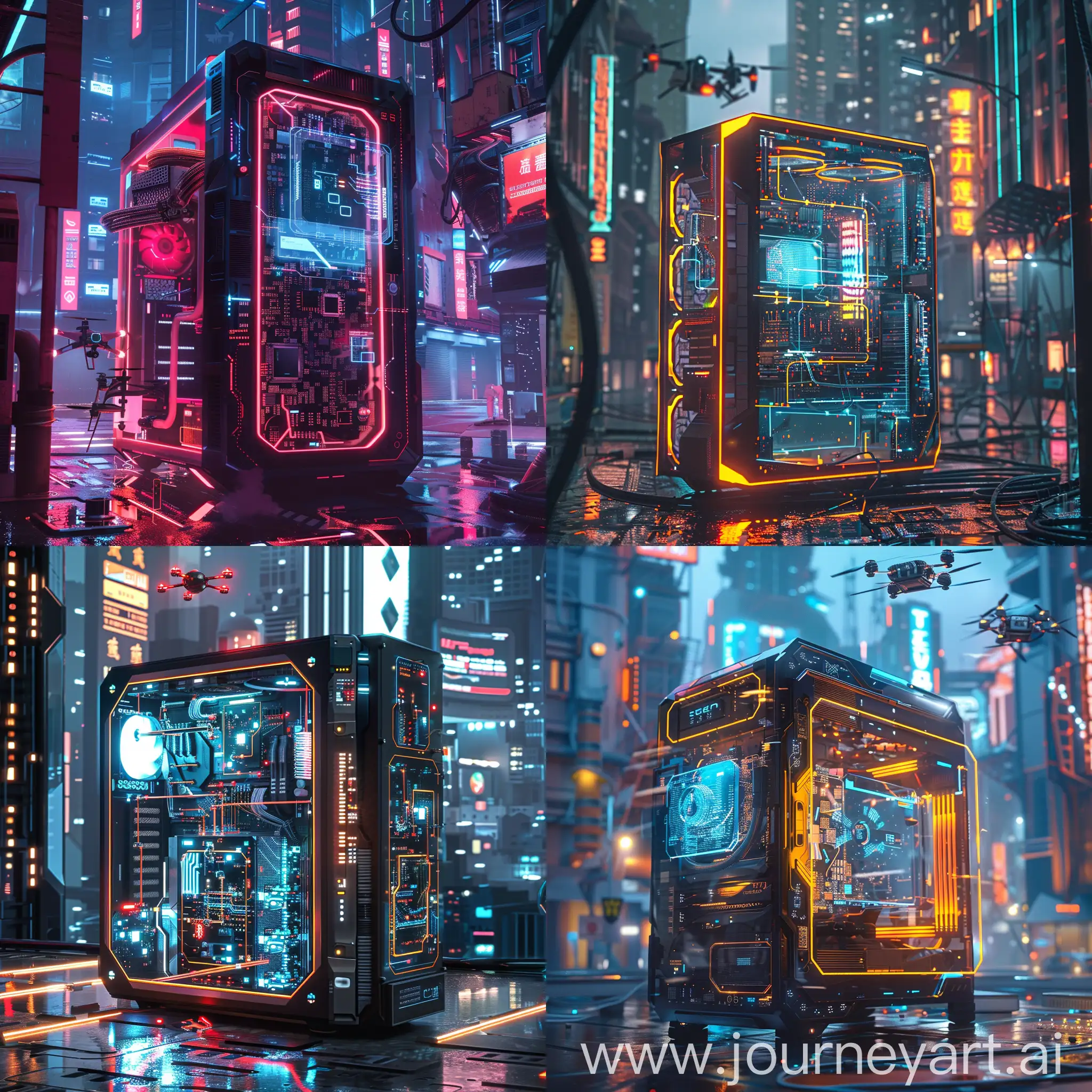 Futuristic-MidTech-PC-Case-with-Neon-Lights-and-Holographic-Displays