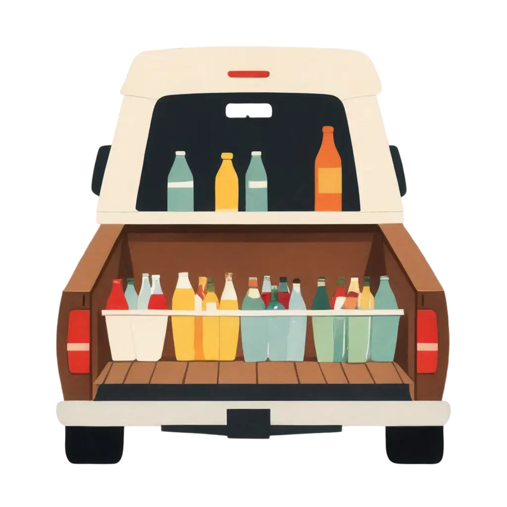 PNG-Icon-Drawing-of-a-Small-Pickup-Truck-with-Drinks-Minimalist-Childrens-Book-Art