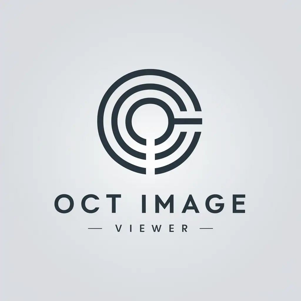 a vector logo design,with the text "OCT image viewer", main symbol:OCT Viewer,Minimalistic,be used in Medical Dental industry,clear background