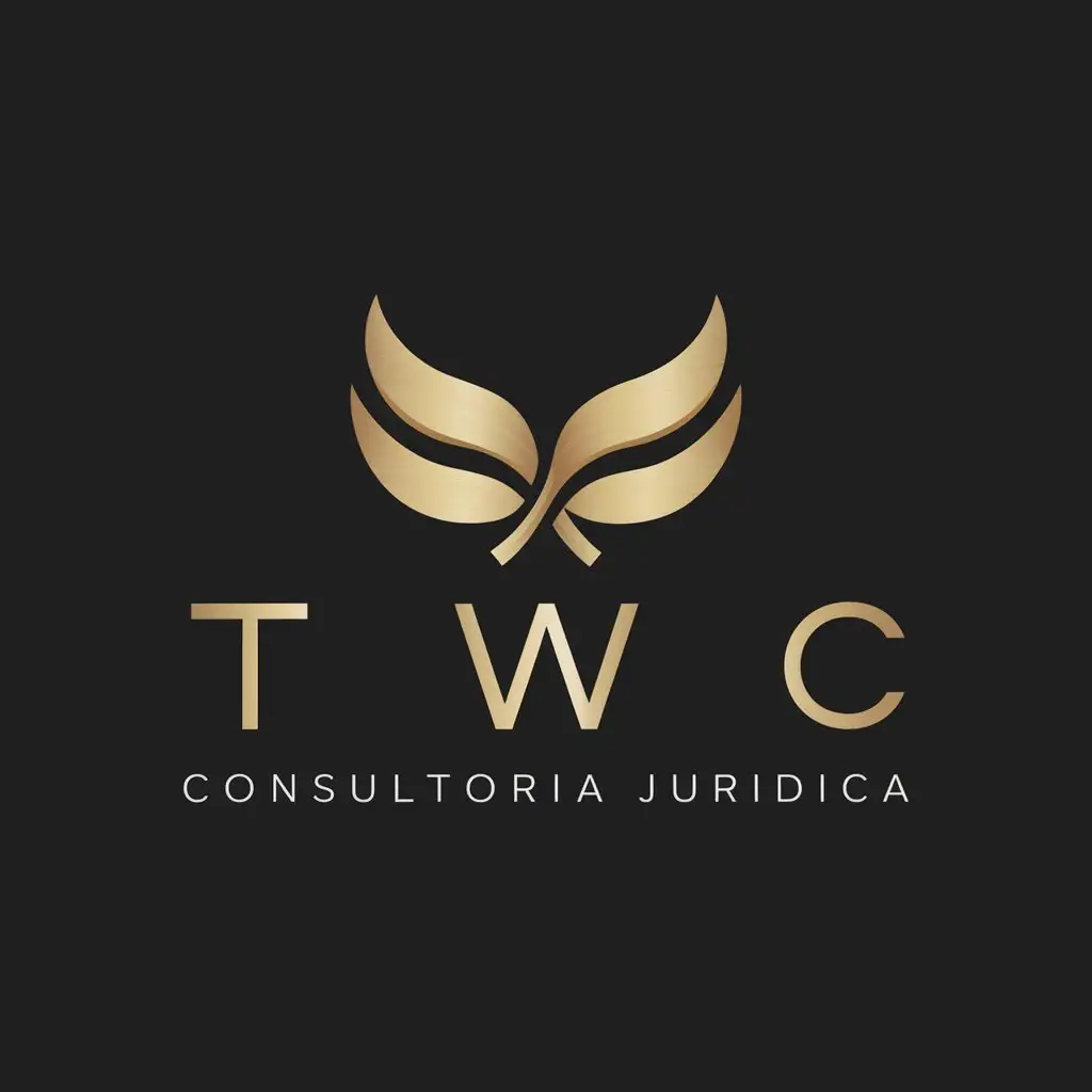 LOGO Design for TWC Consultoria Juridica Minimalistic Golden Laurels with Clear Background