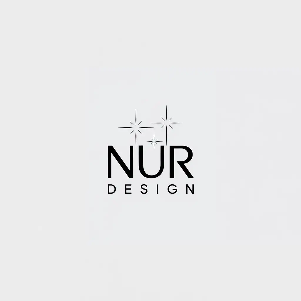 LOGO Design for Nur Design Minimalistic Vector with Shiny Lights and Sparkles for Beauty Spa