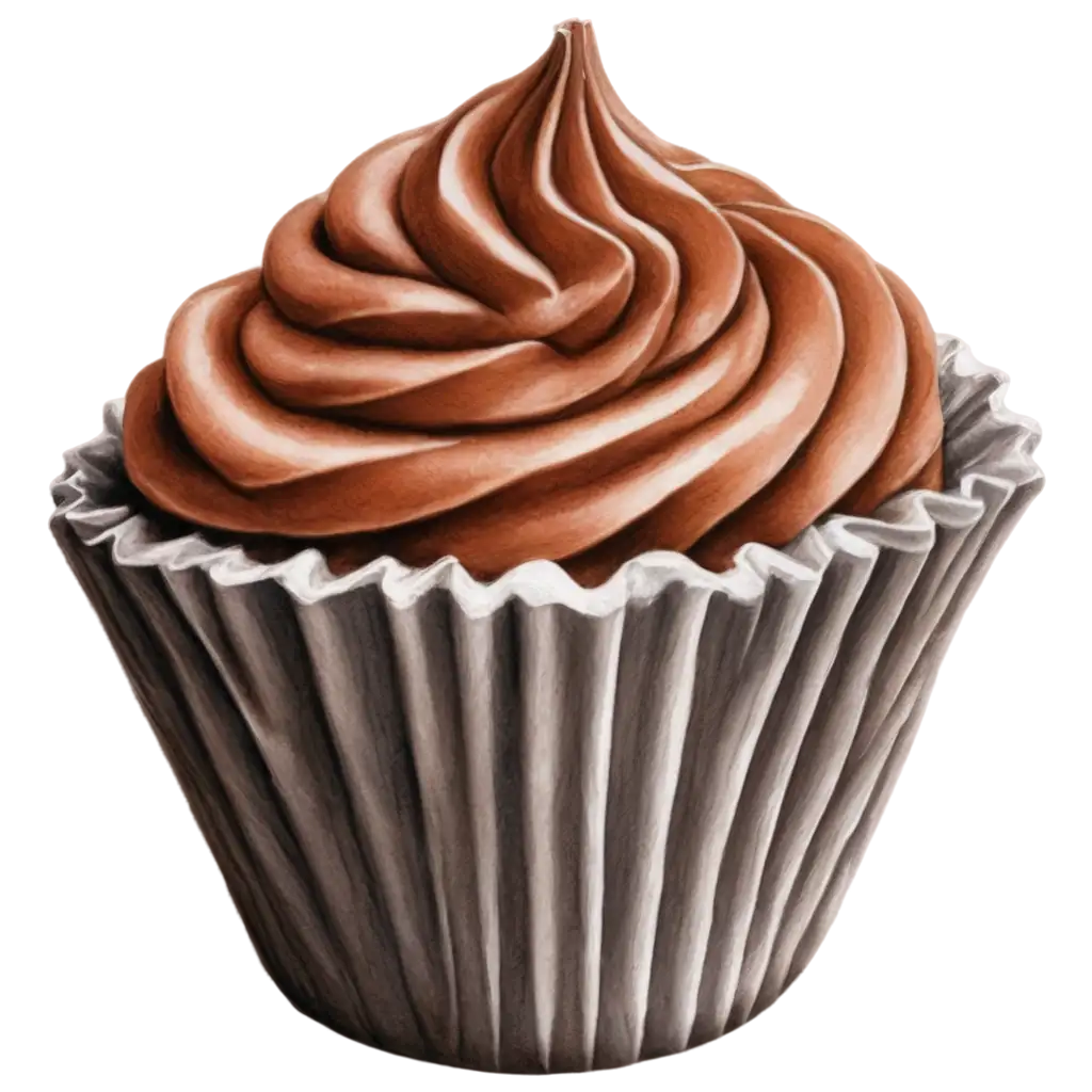 Stunning-HandDrawn-Chocolate-Cupcake-PNG-Illustration