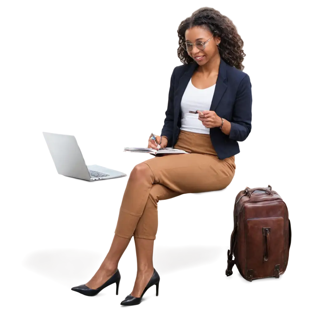 Empowering-Women-A-Stunning-PNG-Image-of-a-Woman-Studying-Abroad