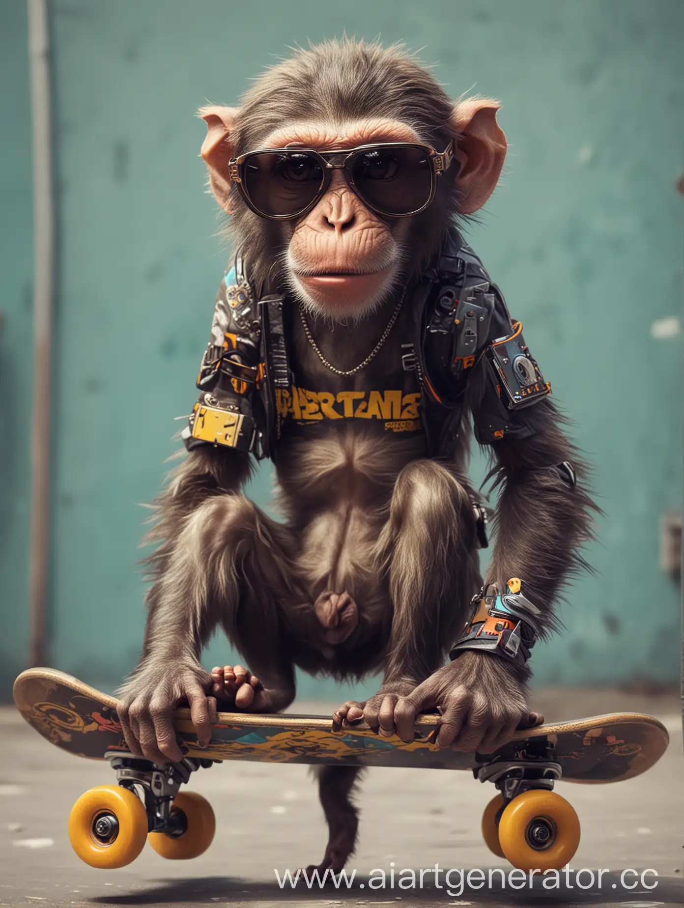 Cool-Monkey-in-Sunglasses-Skating-in-a-Cyberpunk-City